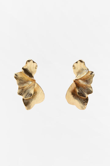 Gold Floral Design Earrings for Women - Isabella