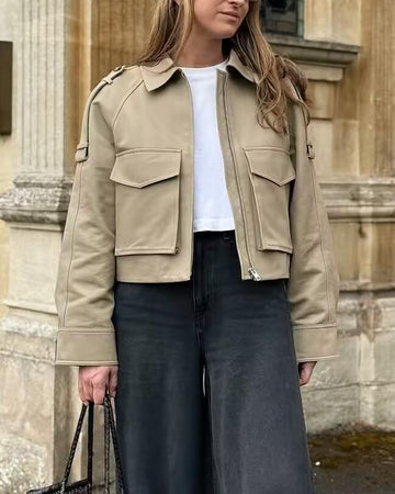 Minimalist Casual Three Color Trench Coat Short Coat