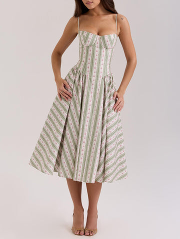 Gentle Green Shivering Sling Dress