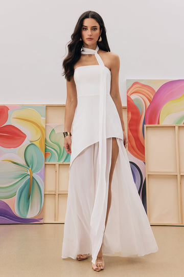 Maxi Dress with Side Slit and Halter Neck for Women - Orsola