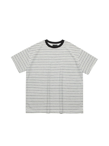 2000s Striped Print Oversized Short Sleeve Tee