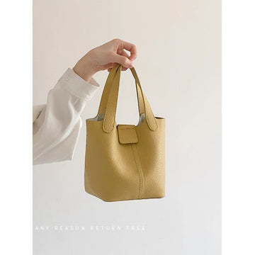 Small Leather Tote Handbag with Handles for Women - Liliana