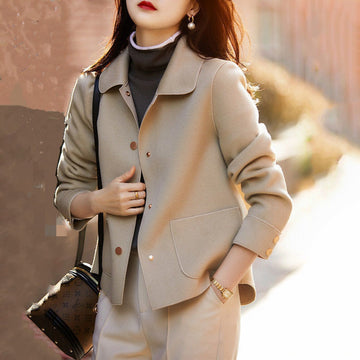 Button Up Short Jacket with Pockets for Women - Daniela