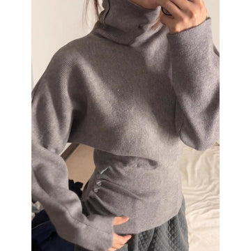 Ribbed Turtleneck Sweater with Long Sleeves for Women - Giada
