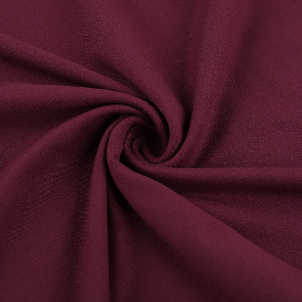 Burgundy Maxi Dress with Draped Neckline for Women - Rosella