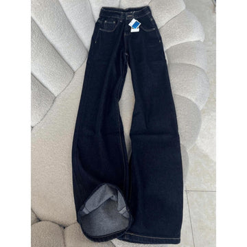 Dark Blue Wide Leg Denim Jeans for Women - Costanza