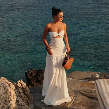 Strapless Maxi Dress with Cut Out for Women - Isabella