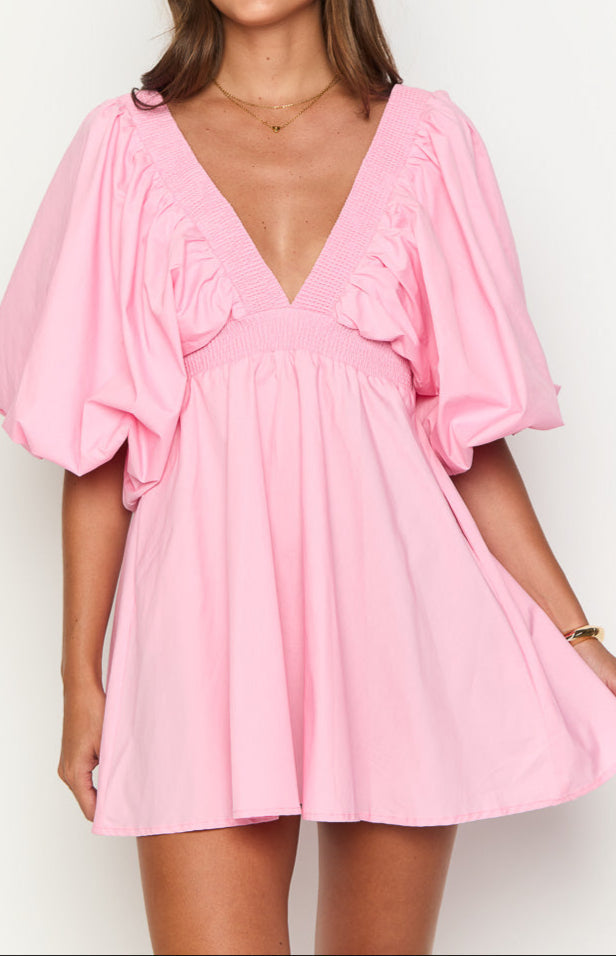 Chiarina Pink Short Sleeve Mini Dress