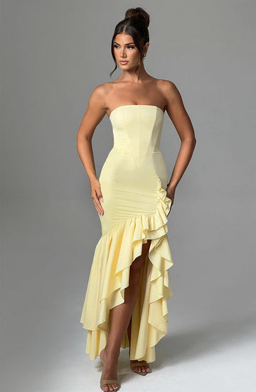 Ana Sofía Maxi Dress - Lemon