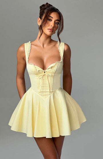 Emily Mini Dress-Lemon