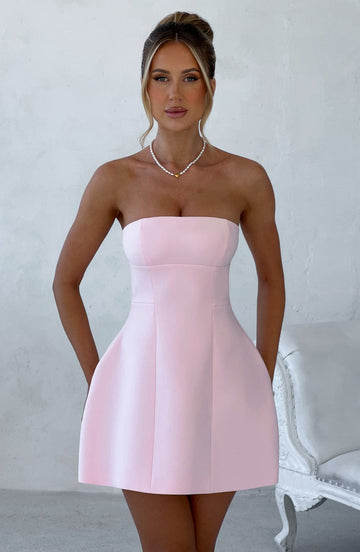 Amanda Mini Dress-Blush