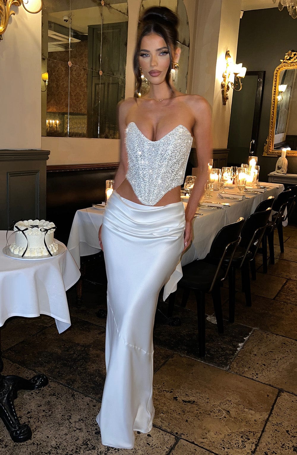 Sara Maxi Skirt - White