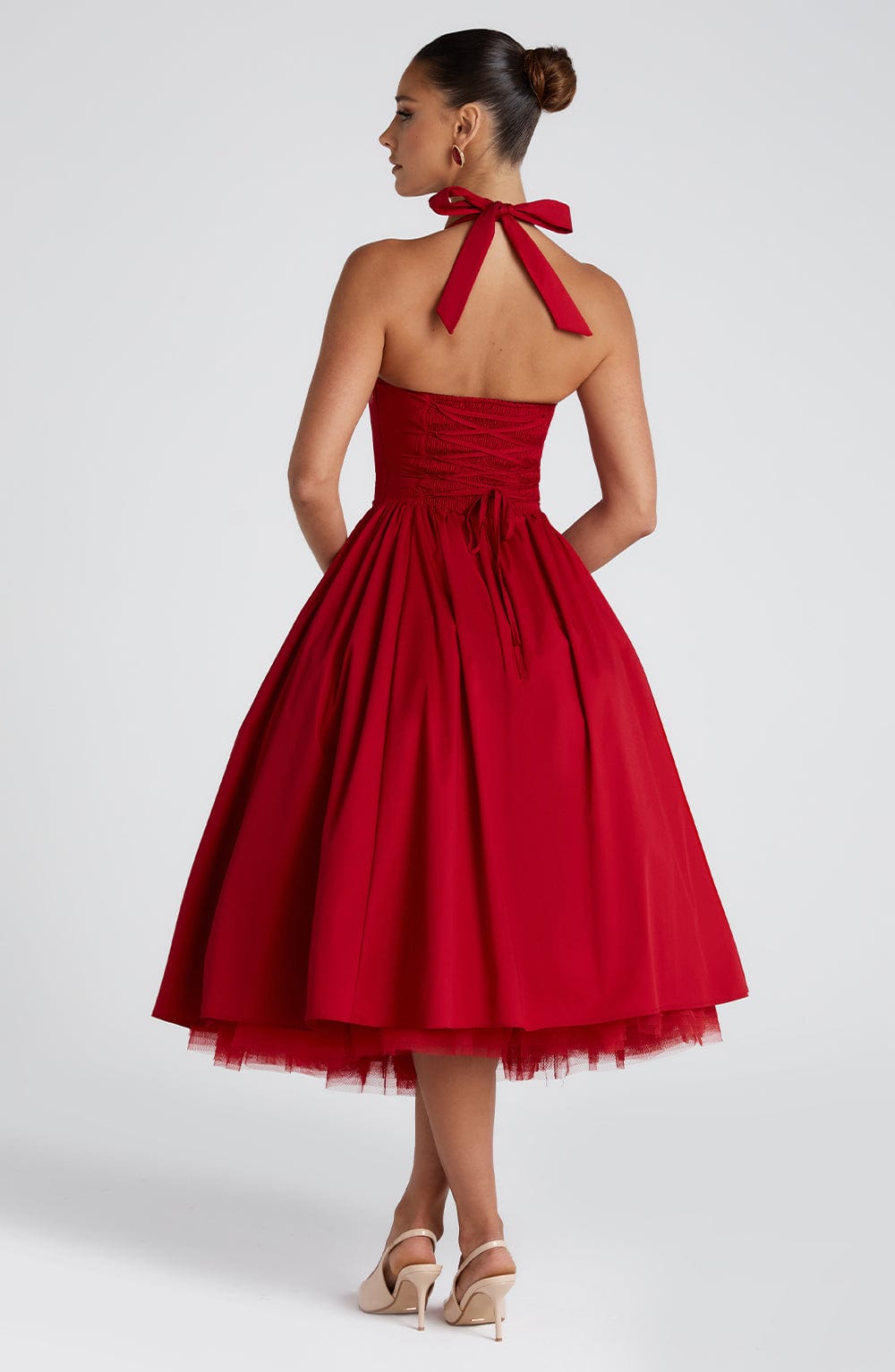 Triana Midi Dress - Red