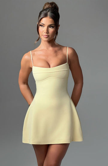 Bianca Mini Dress-Lemon