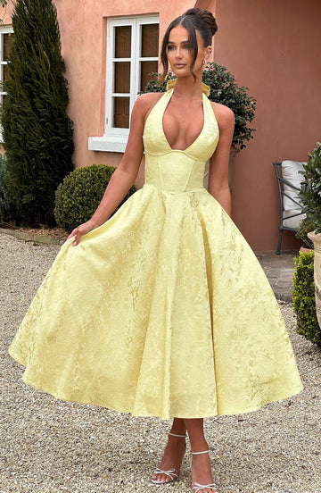 Liana Midi Dress - Lemon