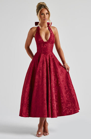 Valentina Midi Dress - Red