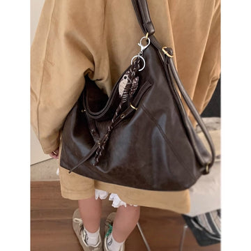 Faux Leather Shoulder Bag with Strap for Women - Chiara