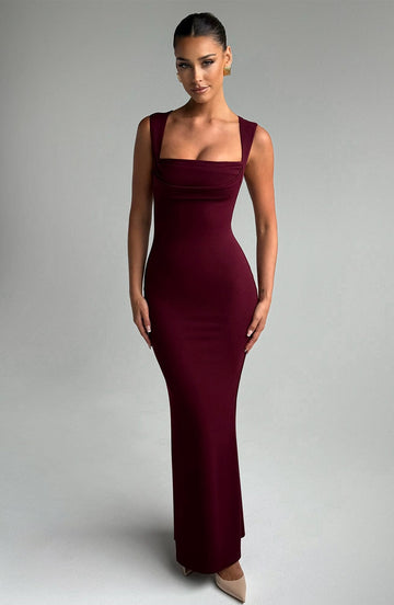 Leya Maxi Dress - Cherry Lacquer