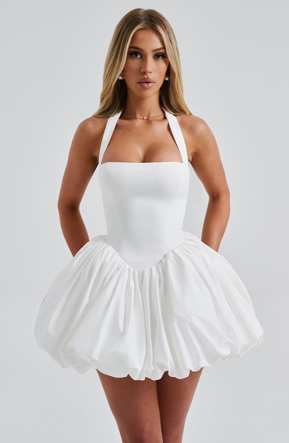 Alexa Mini Dress-Ivory