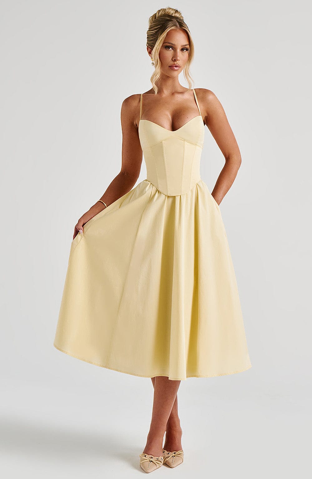 Miranda Midi Dress - Lemon
