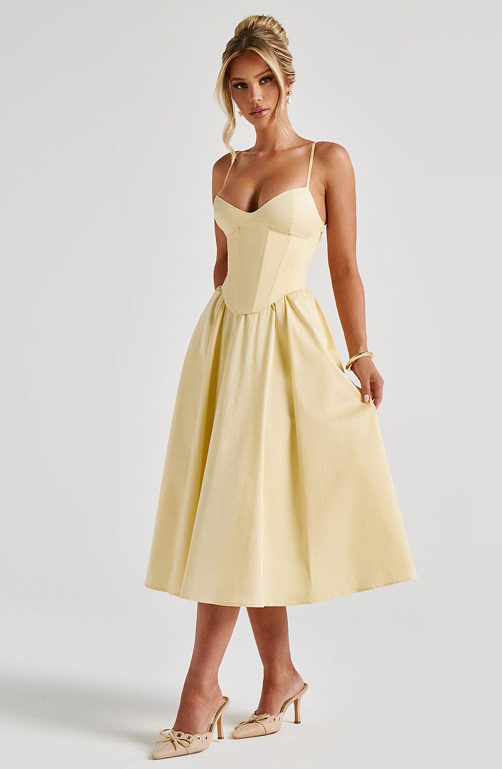 Miranda Midi Dress - Lemon