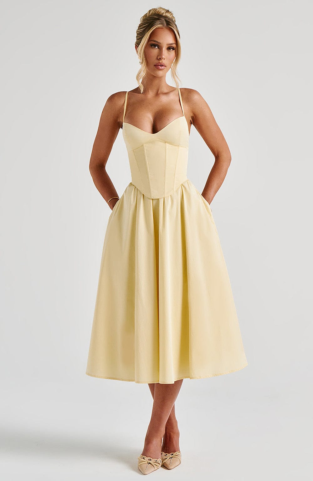 Miranda Midi Dress - Lemon