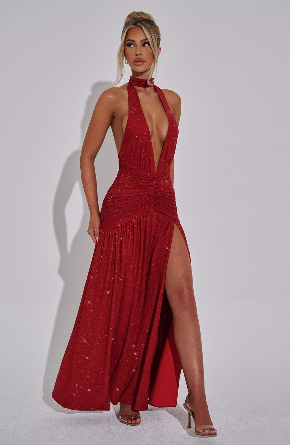 Guadalupe Maxi Dress-Red Sparkle