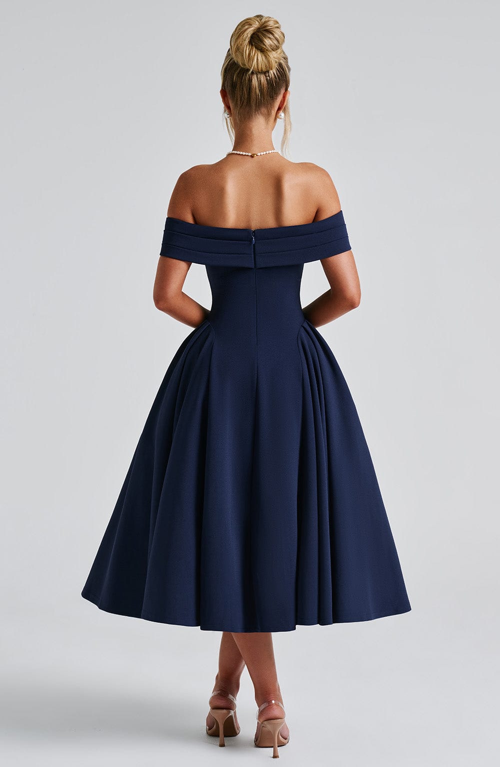 Violeta Midi Dress-Navy