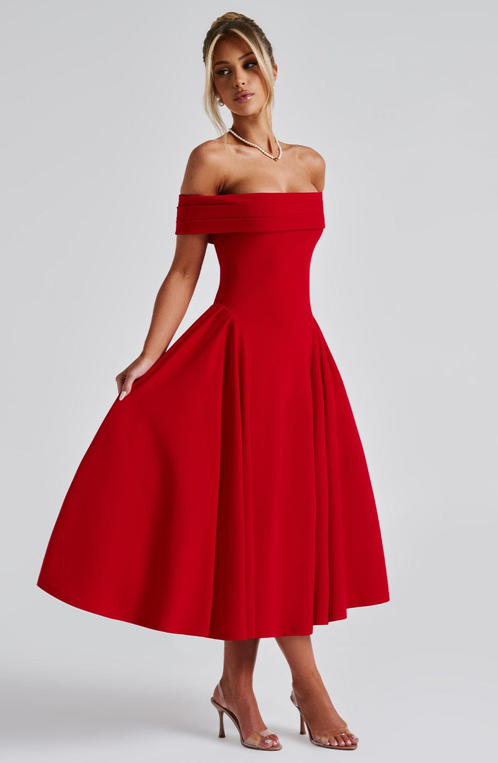 Michelle Midi Dress - Red