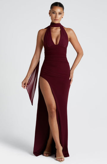 Ariadna Maxi Dress - Cherry Lacquer