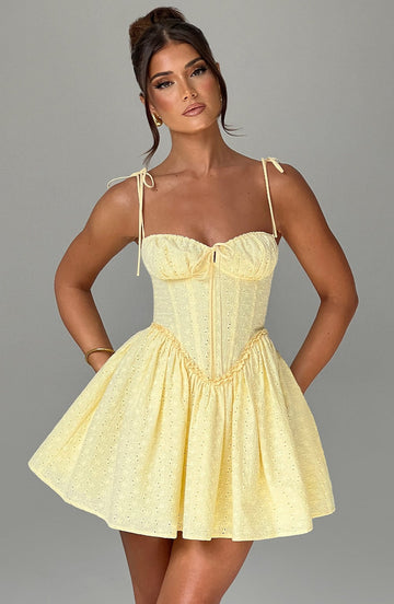 Amelia Mini Dress - Lemon