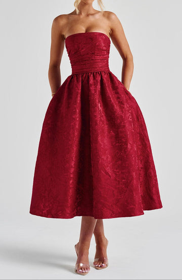 Isotta Midi Dress - Red