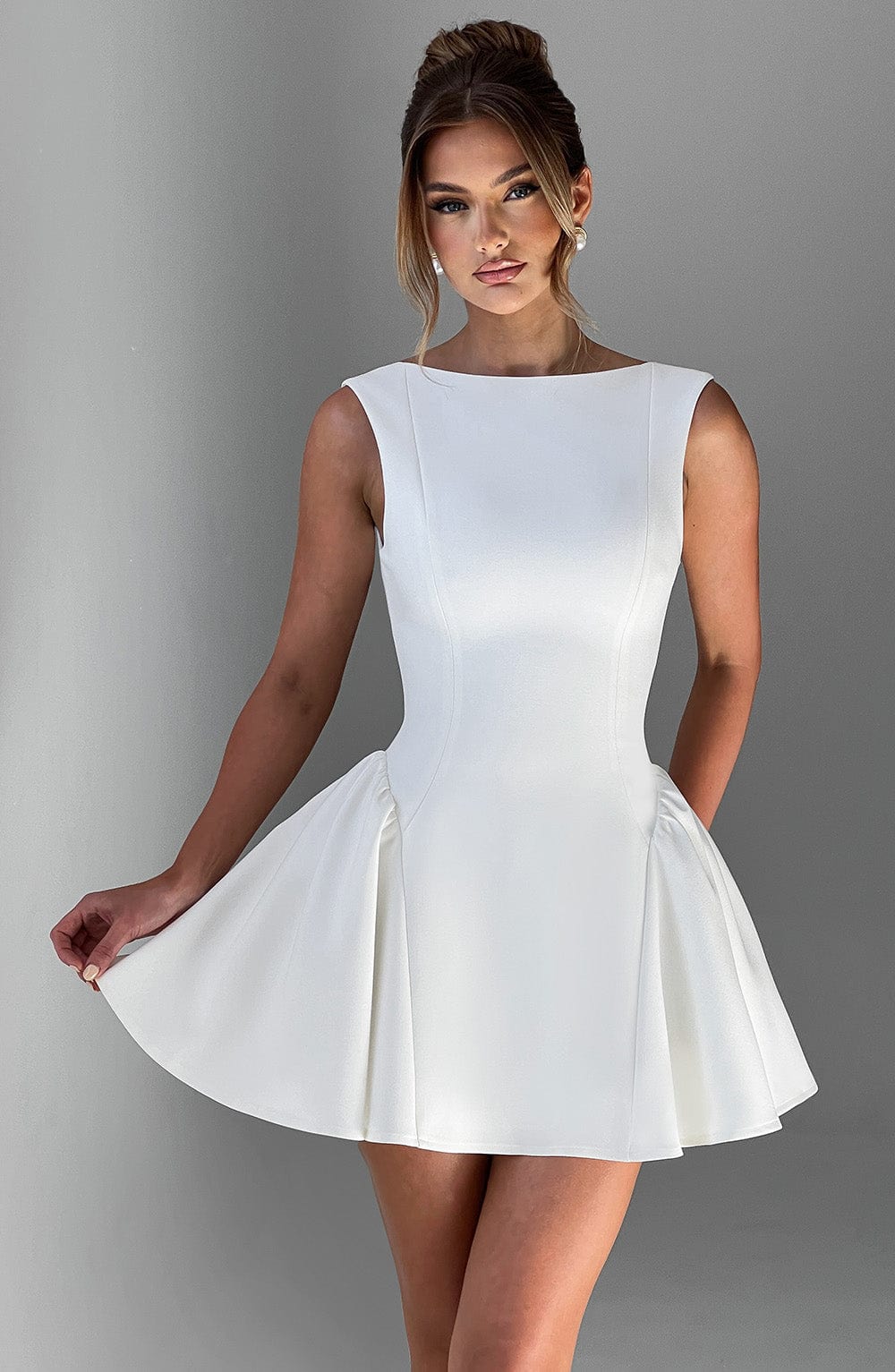 Luna Mini Dress-Ivory