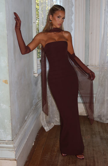 Ana Sofía Maxi Dress- Plum Brown