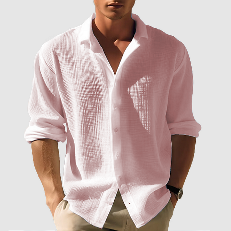 Men's Long Sleeve Waffle Knit Shirt | Casual Wear