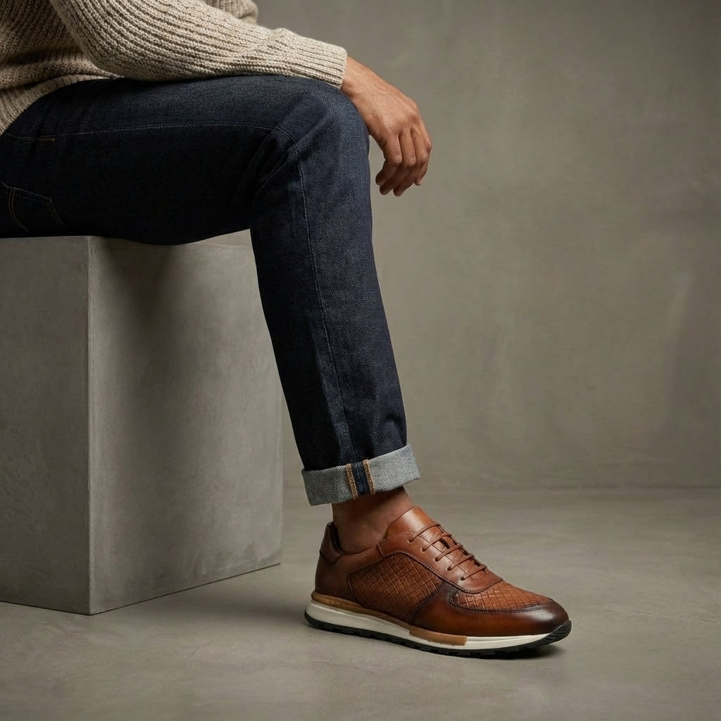 Men's Smart Casual Lace-Up Dress Sneakers | Low-Top