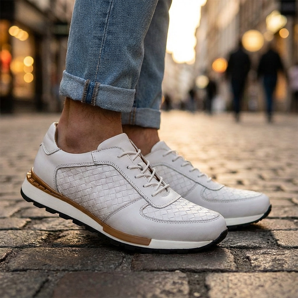 Men's Smart Casual Lace-Up Dress Sneakers | Low-Top