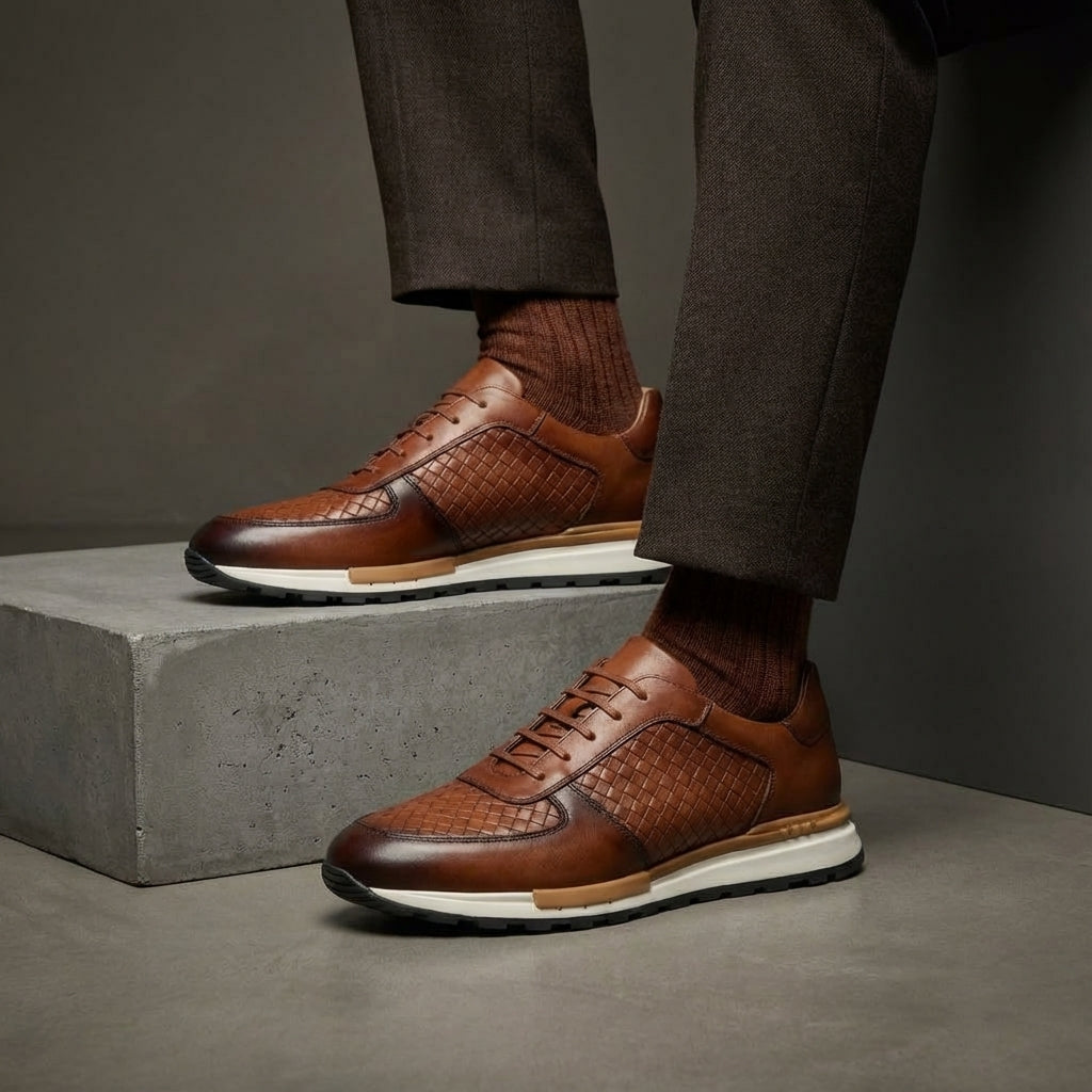 Men's Smart Casual Lace-Up Dress Sneakers | Low-Top