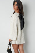 Women's Mini Long Sleeve Wedding Guest Dress with Bow Details