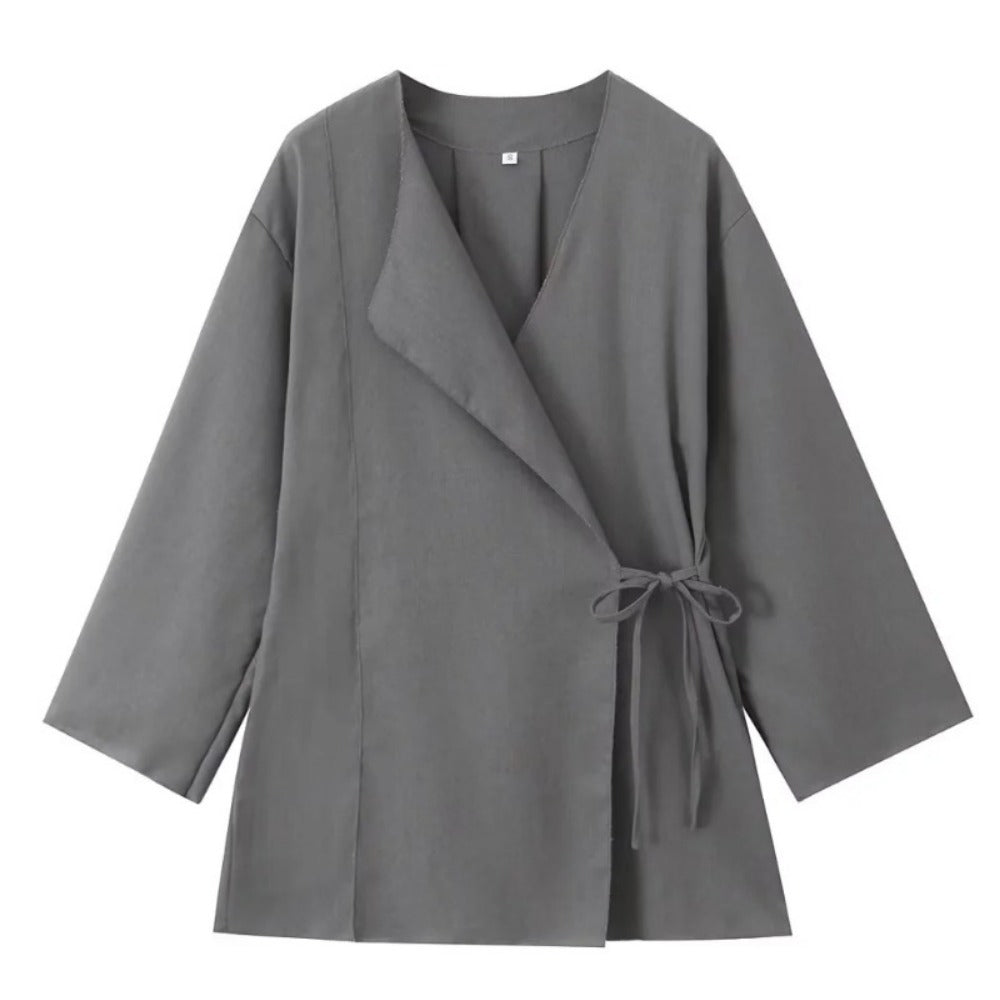 Long Sleeve Wrap Top and Wide Leg Pants for Women - Mirella