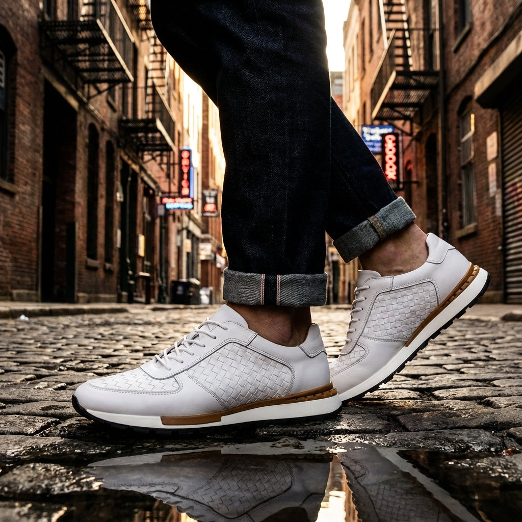 Men's Smart Casual Lace-Up Dress Sneakers | Low-Top
