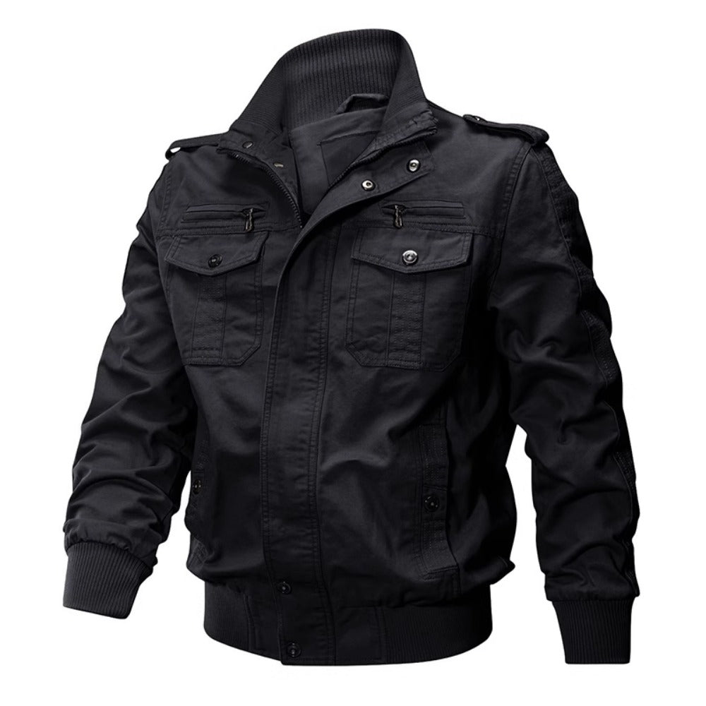 Zip Up Cotton Bomber Jacket for Men - Ambra