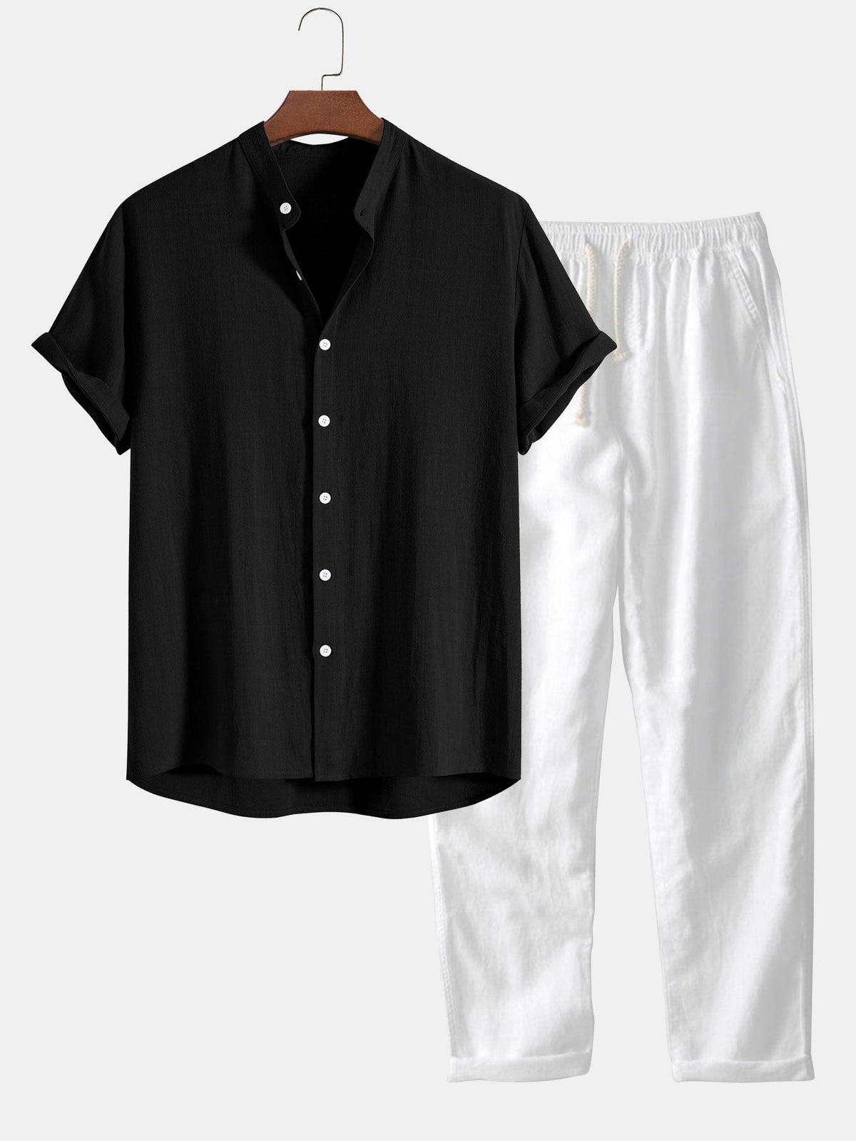 Men's Casual Linen Two-Piece Set | Shirt and Pants