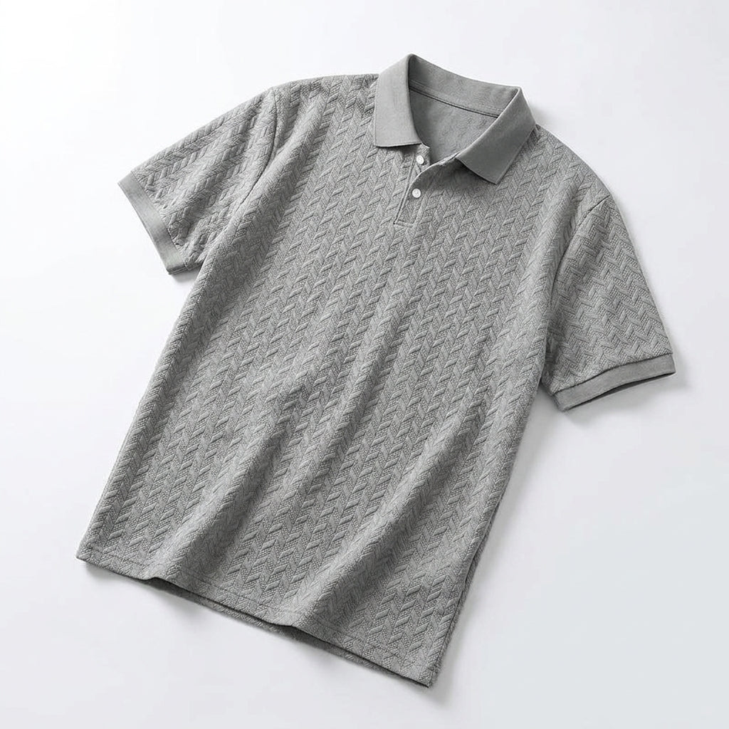 Men’s Short Sleeve Cable Knit Polo Shirt | Slim Fit
