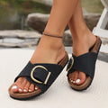 Adjustable Buckle Strap Women's Summer Flat Sandals