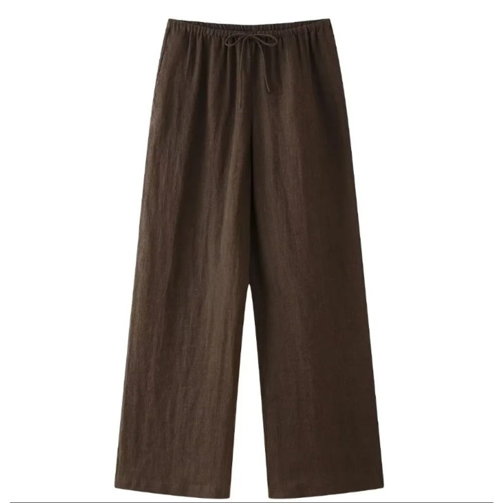 Long Sleeve Wrap Top and Wide Leg Pants for Women - Mirella