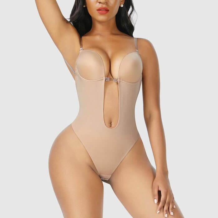 Women's Backless Shapewear Bodysuit | Deep U Plunge