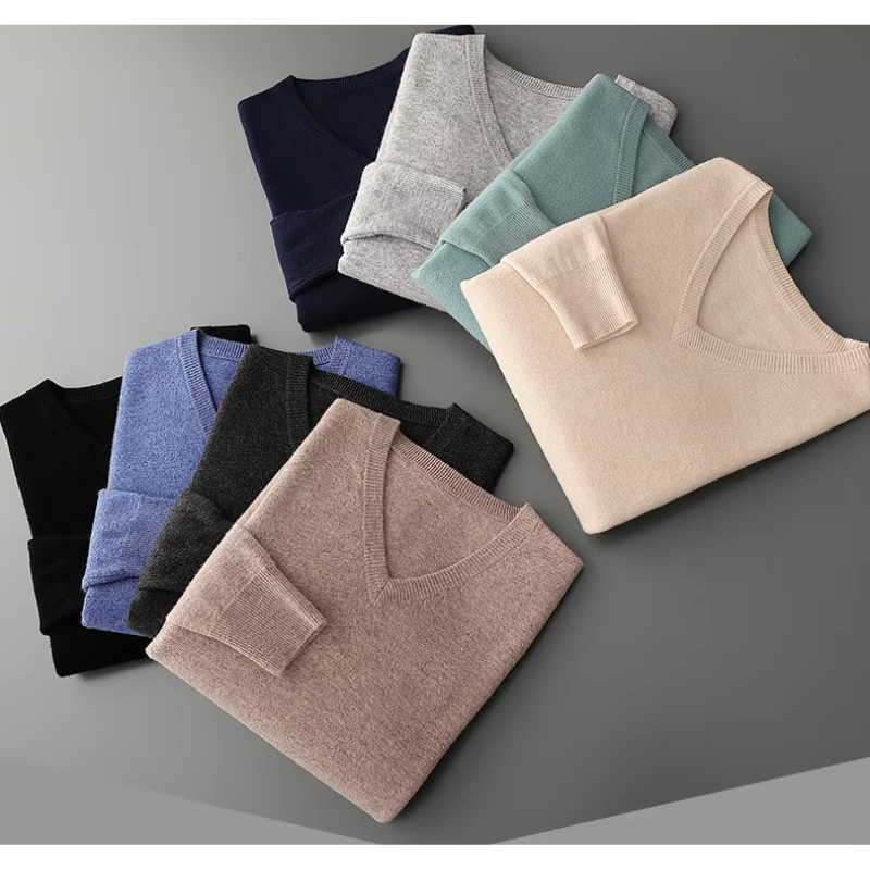 Men’s Classic V-Neck Knit Sweater | Slim Fit