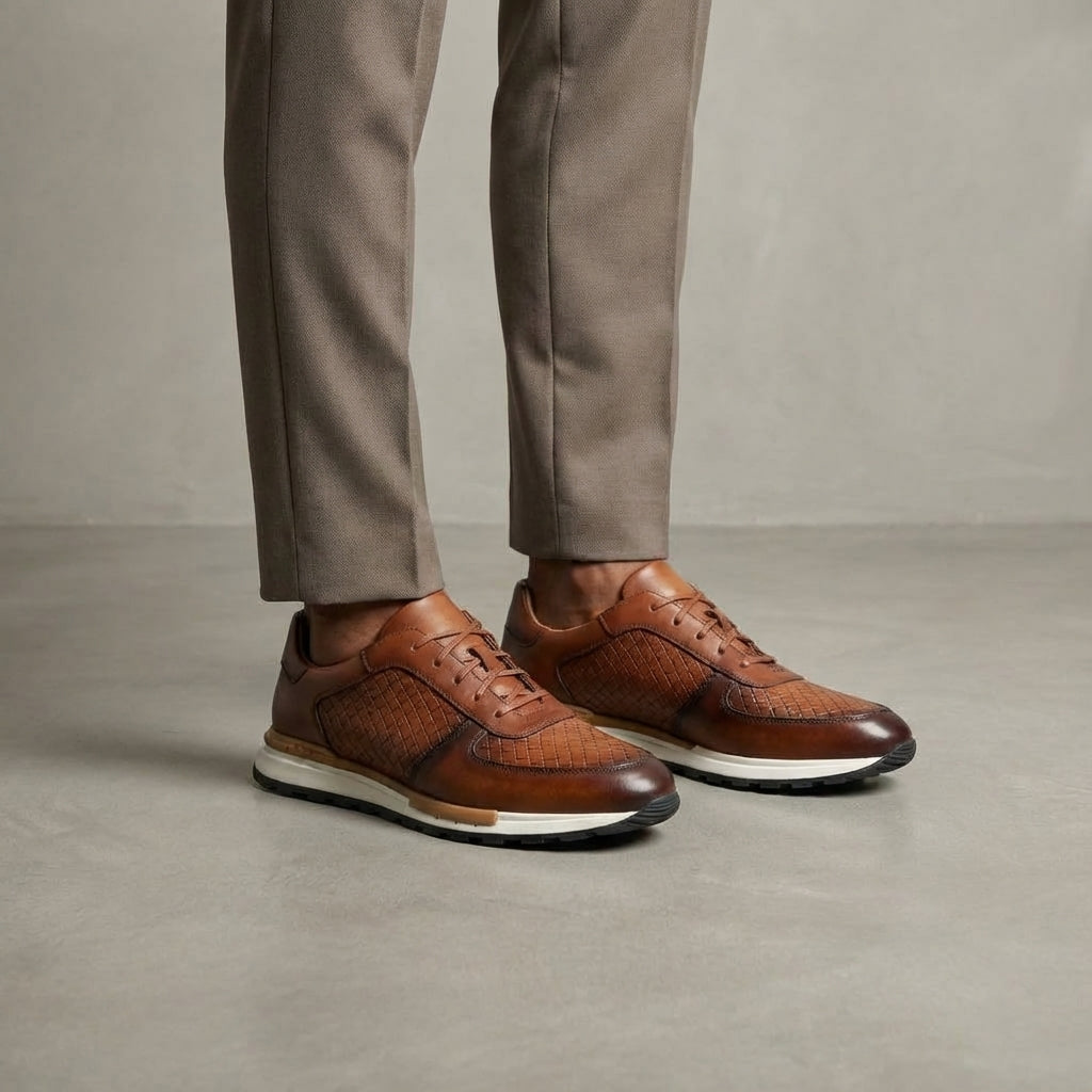 Men's Smart Casual Lace-Up Dress Sneakers | Low-Top