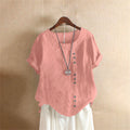 Women's Casual Short Sleeve Blouse | Round Neck